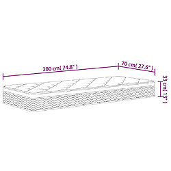 vidaXL Matelas à ressorts ensachés moyen plus 70x200 cm pas cher