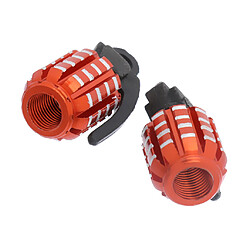 2pcs Grenades Bouchons Anti-poussière De Valve De Pneu Forme Du Pneu Pour Voiture Moto Vélo -orange pas cher