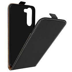 Avizar Étui pour Galaxy S23 Clapet Vertical avec Porte-carte Effet Cuir de Cheval Noir