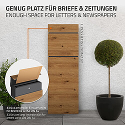 Acheter ML DESIGN MODERN LIVING Boîte aux lettres sur pied acier brun aspect bois 39,5x14,1x115 cm boîte postale