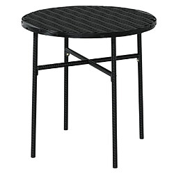 Acheter vidaXL Ensemble à manger de jardin 3 pcs Résine tressée Noir