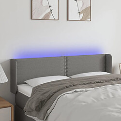 vidaXL Tête de lit à LED Gris foncé 147x16x78/88 cm Tissu