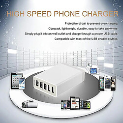 Universal 5V 8A 5 Chargeur USB Chargeur haute vitesse Chargeur de téléphone smartphone Socket Us Pild