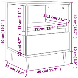 vidaXL Tables de chevet 2 pcs noir 40x35x50 cm bois d’ingénierie pas cher