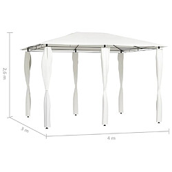 Avis vidaXL Belvédère avec revêtement de poteaux 3x4x2,6 m Crème 160 g/m²