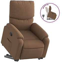 vidaXL Fauteuil inclinable Marron Tissu