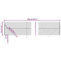 Acheter vidaXL Clôture à mailles losangées anthracite 2x25 m