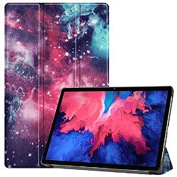 Etui en PU impression de motifs avec support tri-pliure ciel étoilé pour votre Lenovo Tab P11 TB-J606F