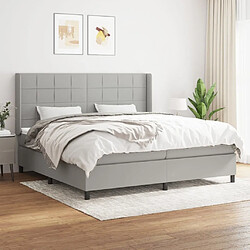 Maison Chic Lit Adulte - Lit simple Lit à sommier tapissier avec matelas moelleux - Meuble de Chambre - Gris clair 200x200cm Tissu -MN29710