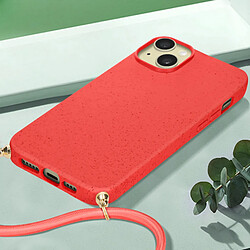 Avis Avizar Coque cordon pour iPhone 15 Plus Silicone Recyclable Classic Case Bio Rouge