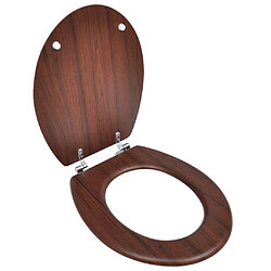 vidaXL Siège de toilette avec Couvercle MDF Design simple Marron