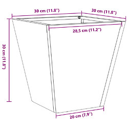 vidaXL Jardinière 30x30x30 cm acier inoxydable pas cher