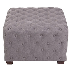 Decoshop26 Tabouret bas repose-pieds pouf forme carré en tissu gris capitonné 10_0003715