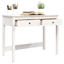 Maison Chic Bureau solide,Table de travail,Bureau d'ordinateur avec tiroirs Blanc 100x50x78 cm Bois massif de pin -GKD79508 pas cher