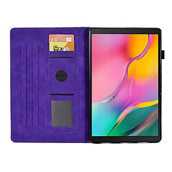 Etui en PU antichoc, fonction d'éveil/veille automatique, motif de couture avec support pour Samsung Galaxy Tab A 10.1 (2019) (T510/T515) - violet