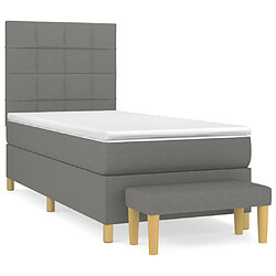 vidaXL Sommier à lattes de lit avec matelas Gris foncé 80x200 cm Tissu