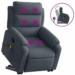 Maison Chic Fauteuil Relax pour salon, Fauteuil de massage inclinable Gris foncé Velours -GKD91474