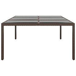 Avis Maison Chic Table de jardin | Table d'extérieur avec dessus en verre Marron 200x150x75 cm Rotin -GKD49205