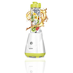 Smoothie Blender, mélangeur personnel avec 2 bouteilles de 600 ml, sans BPA, 250, Blanc/Vert, MPM, MBL-20