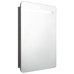 vidaXL Armoire de salle de bain à miroir LED gris 60x11x80 cm