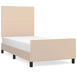 Maison Chic Lit adulte - Cadre Structure de lit avec tête de lit Contemporain Cappuccino 100x200 cm Similicuir -MN20508