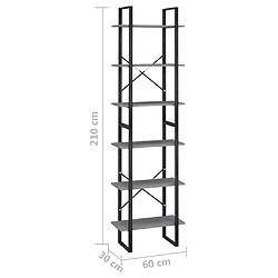 Acheter Helloshop26 Lot de 2 étagères de rangement 60 x 30 x 210 cm bois de pin massif gris 02_0000664