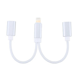 Avis Wewoo Adaptateur blanc pour iPhone X / 8 et 8 Plus / 7 7 Plus / 6 6s 6 Plus 6s Plus / iPad, soutien IOS 11,2 12cm 8 broches Lightning mâle à double câble d'adaptateur femelle 8 Lightning,