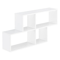 Helloshop26 Étagère meuble mural design flottante 4 compartiments de rangement 100 cm blanc 03_0005840