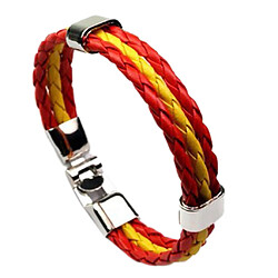 Avis nouveaux fans de bracelet tressé élégant drapeau bannière manchette bracelet espagne