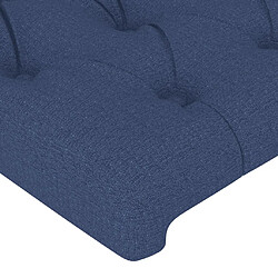 Acheter vidaXL Tête de lit à LED Bleu 203x16x118/128 cm Tissu