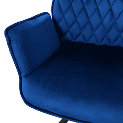 ML-Design 4 Chaises de bureau pivotante en velours siège ergonomique accoudoirs bleu foncé pas cher