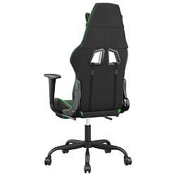 Acheter vidaXL Chaise de jeu avec repose-pied Noir et vert Similicuir