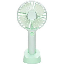 Mini Ventilateur Portatif Portatif Rechargeable USB avec Base, Batterie 2500mAh, 4 Modes pour la Maison, le Bureau, la Chambre et les Voyages en Plein Air (Vert)