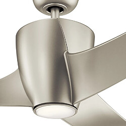 Acheter Elstead Lighting Ventilateur de plafond à 3 pales de 142 cm avec télécommande à lumière LED en nickel brossé