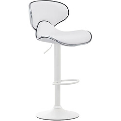 Decoshop26 Lot de 2 tabourets de bar design contemporain pieds en métal blanc mat assise en synthétique blanc 10_0000356