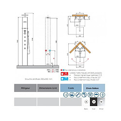 Avis Colonne de douche blanche hydromassante NOVELLINI CASCATA1 H. 211 cm