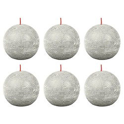 Bolsius Bougies boule rustiques Shine 6 pcs 76x71 mm Gris sableux