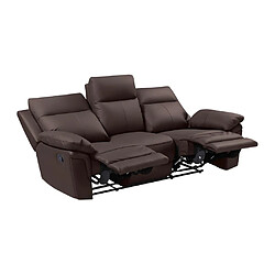 Vente-Unique Canapés 3 places 2 places et un fauteuil relax en cuir de buffle PAKITA - Marron pas cher