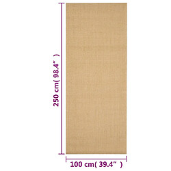 vidaXL Tapis Sisal naturel 100x250 cm pas cher