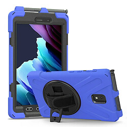 Coque en TPU + Silicone avec béquille pivotante à 360° et fente pour stylo bleu pour votre Samsung Galaxy Tab Active 3 T570/T575/T575N/T577