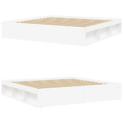 Acheter Maison Chic Lit adulte - Lit simple Cadre de lit,Structure du lit Contemporain blanc 200x200 cm -MN68063