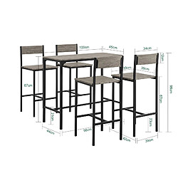 Avis SoBuy OGT14-N Set de 1 Table + 4 chaises | Ensemble table de bar + 4 tabourets de bar