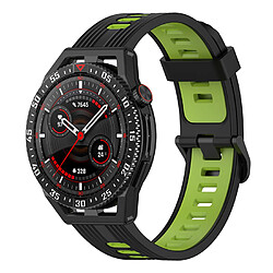 22MM Bracelet de montre rayé en silicone, Bracelet de montre, Accessoires pour Huawei Watch GT3 SE ( noir citron vert )