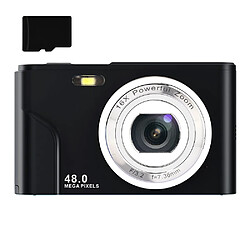 INF Appareil photo numérique 48MP FHD 1080p avec zoom 16x et carte mémoire de 32 Go Black