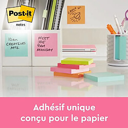 Notes repositionnables couleurs Beachside Post-It 76 X 76 mm - bloc de 100 feuilles - Lot de 12