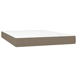 Acheter vidaXL Sommier à lattes de lit avec matelas Taupe 140x200 cm Tissu