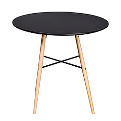 Maison Chic Table de salle à manger,Table à dîner ronde MDF Noir -GKD60985