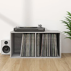 vidaXL Boîte de rangement à disques vinyle Sonoma gris 71x34x36 cm