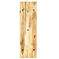 Pegane Garderobe murale / patère murale en bois massif chêne huilé et métal noir - Longueur 30 x Hauteur 100 x Profondeur 6 cm 