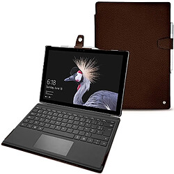 Housse cuir Microsoft Surface Pro 6 - Seconde peau - Châtaigne ( Pantone #1b1107 ) - NOREVE